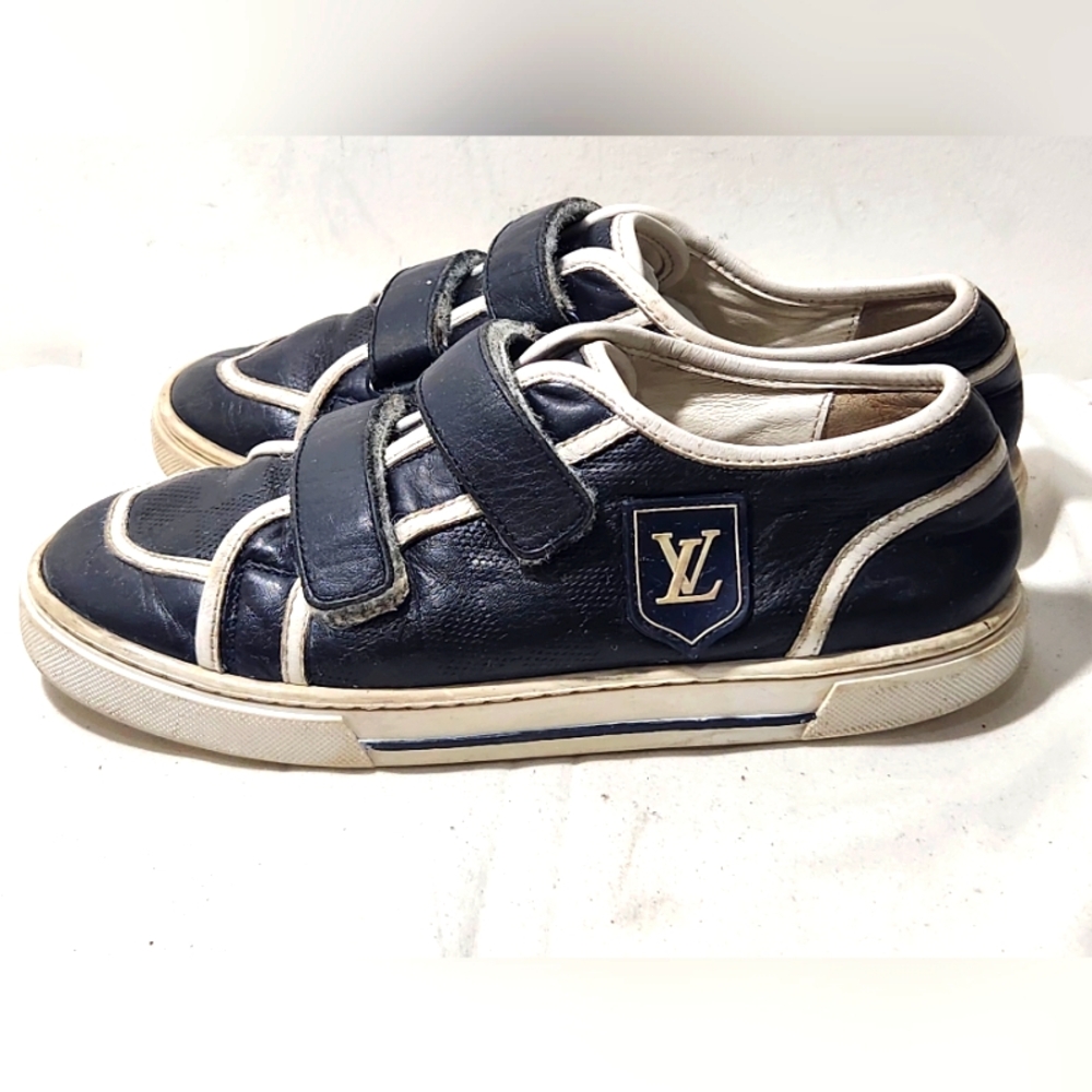 Louis Vuitton Navy Blue and White Kids Sneakers